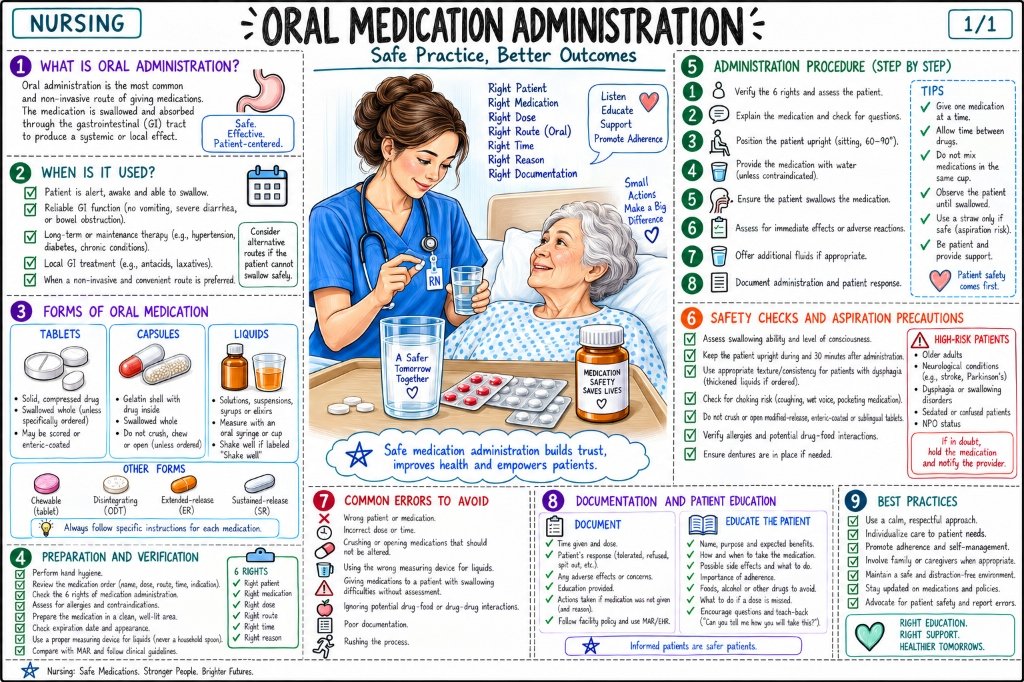 Oral Medication Administration Procedure & Safety Checks