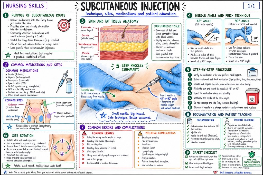 Subcutaneous Injection Technique, Anatomy & Site Rotation