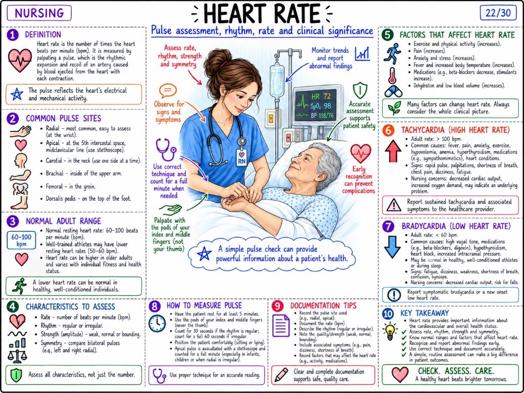 Heart Rate & Pulse Assessment: Rhythm, Rate & Clinical Significance