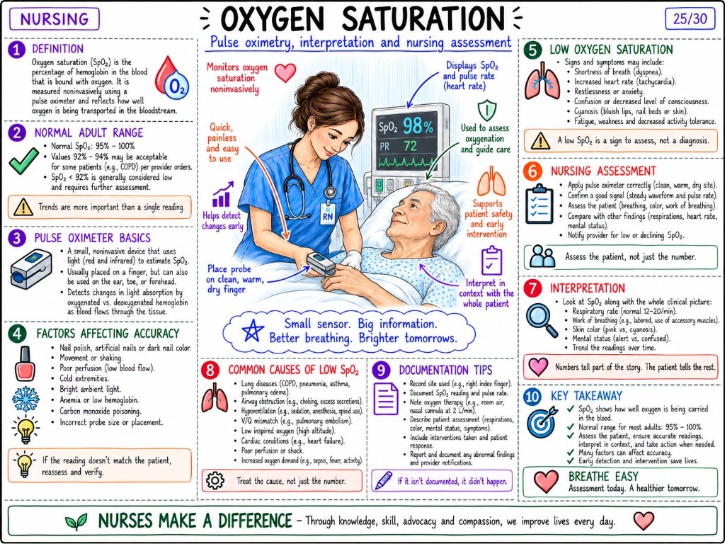 Oxygen Saturation: Pulse Oximetry & Nursing Assessment